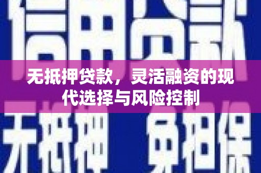 长垣无抵押贷款，灵活融资的现代选择与风险控制