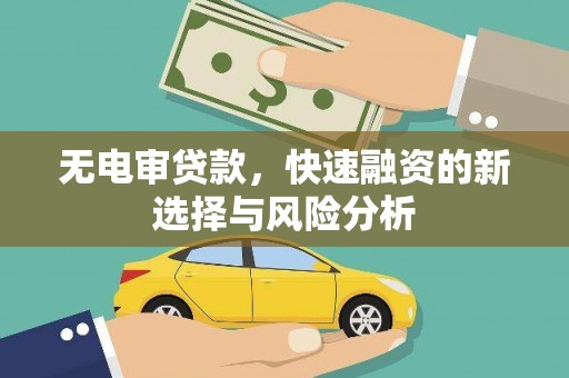 长垣无电审贷款，快速融资的新选择与风险分析