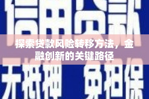 长垣探索贷款风险转移方法，金融创新的关键路径