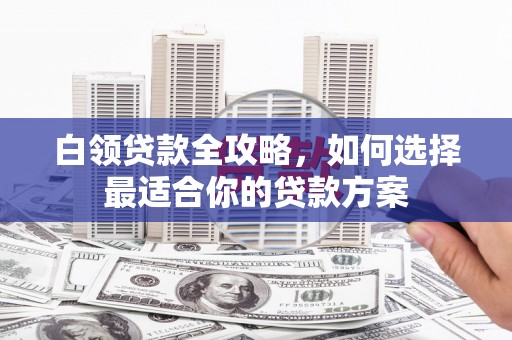 长垣白领贷款全攻略，如何选择最适合你的贷款方案